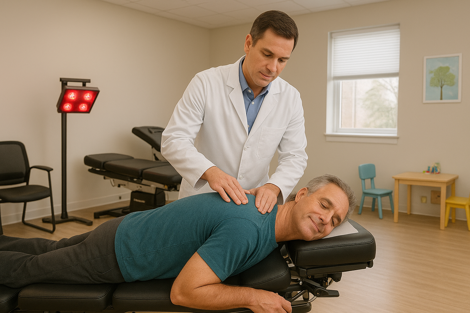Adult patient receiving chiropractic care at Davidson Family Wellness in Overland Park, Kansas