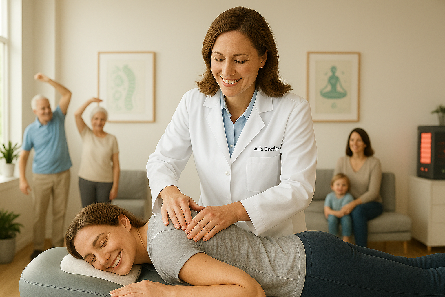 Patient receiving preventive chiropractic maintenance adjustment at Davidson Family Wellness in Overland Park, Kansas